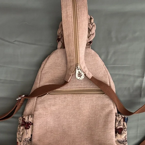 Floral & Butterfly Embellished/Beige-Multi Backpack - Picture 2 of 7